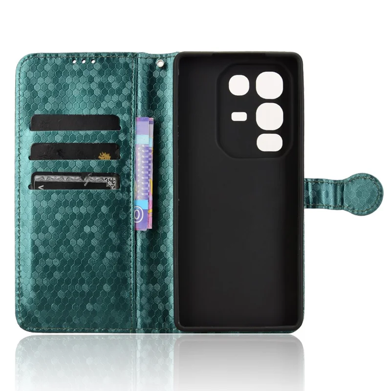 For Infinix Note 50 Pro 4G  /  Note 50 4G Wallet Case Dot Pattern Imprint PU Leather Phone Cover - Green