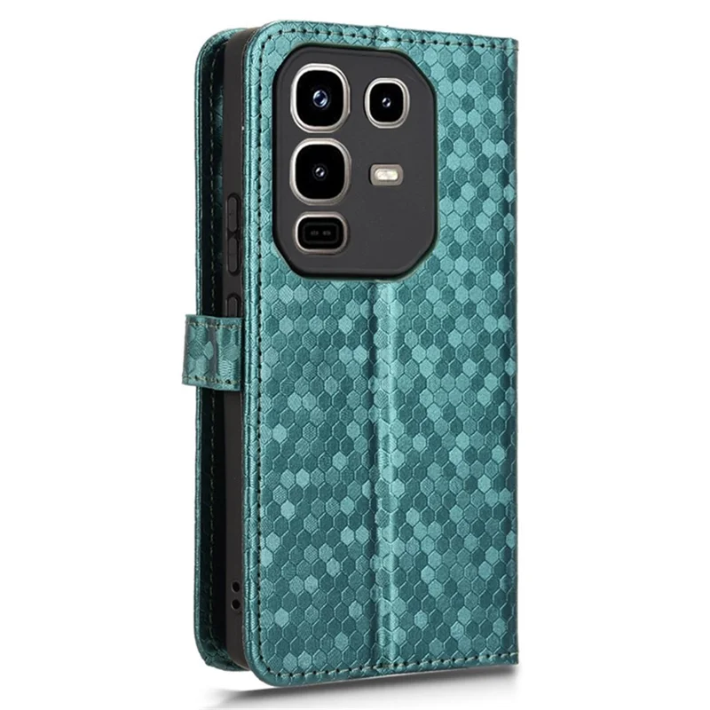 For Infinix Note 50 Pro 4G  /  Note 50 4G Wallet Case Dot Pattern Imprint PU Leather Phone Cover - Green