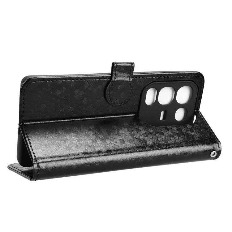 For Infinix Note 50 Pro 4G  /  Note 50 4G Wallet Case Dot Pattern Imprint PU Leather Phone Cover - Black