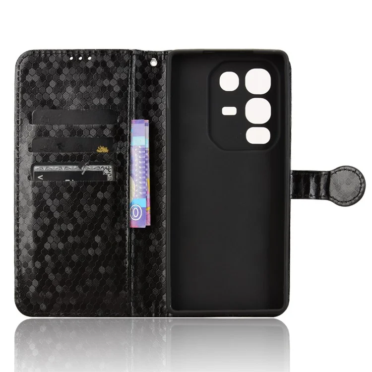 For Infinix Note 50 Pro 4G  /  Note 50 4G Wallet Case Dot Pattern Imprint PU Leather Phone Cover - Black