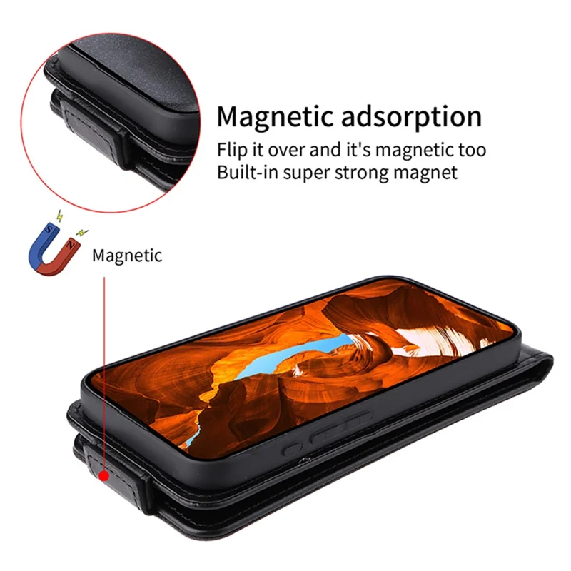 Pour Infinix Note 50 Pro 4G / Note 50 4G Étui avec Support et Fermoir Magnétique, Rabat Vertical en Cuir avec Porte-Cartes - Noir