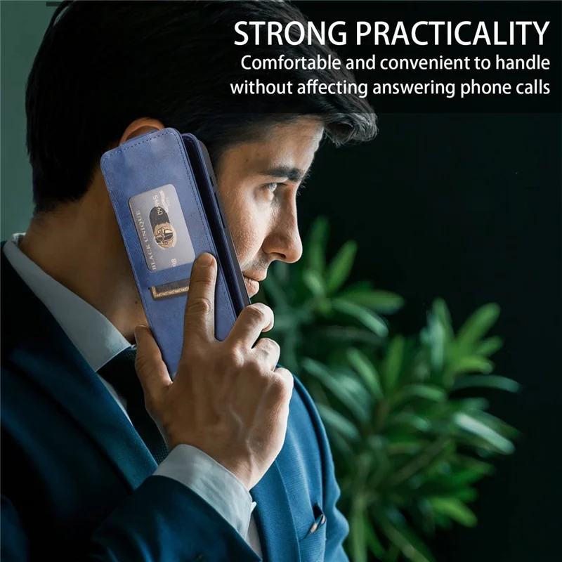 For Infinix Note 50 Pro 4G  /  Note 50 4G Stand Case Magnetic Clasp Vertical Flip Leather Phone Cover with Card Holder - Dark Blue