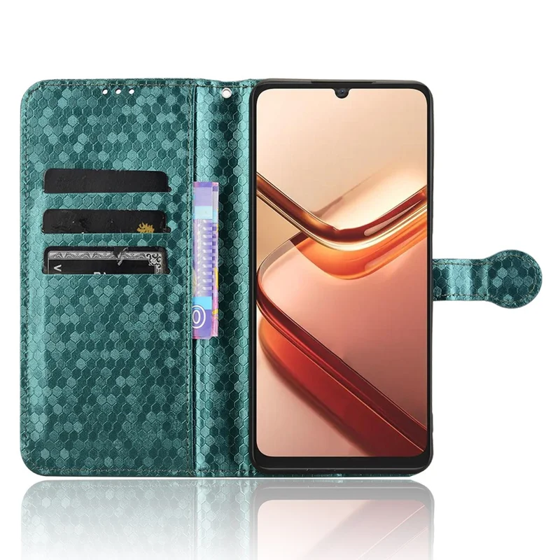 Voor Doogee Note 58 Pro / Note 58 Walletcase met stippenmotief PU Leather telefoonhoes - Groen
