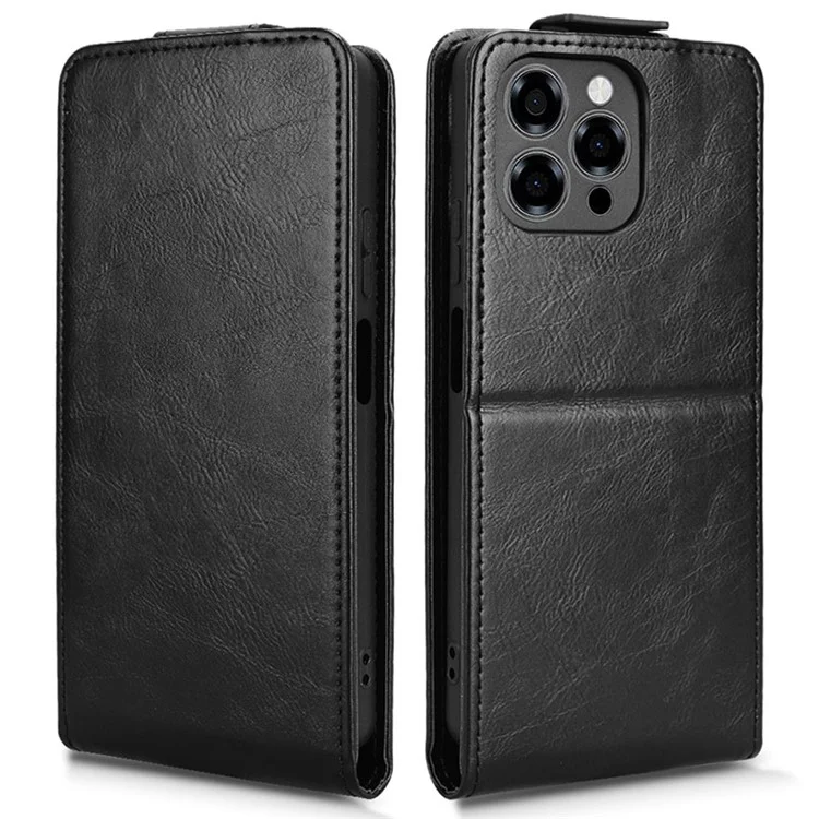 For Doogee Note 58 Pro  /  Note 58 Stand Case Magnetic Clasp Vertical Flip Leather Phone Cover with Card Holder - Black