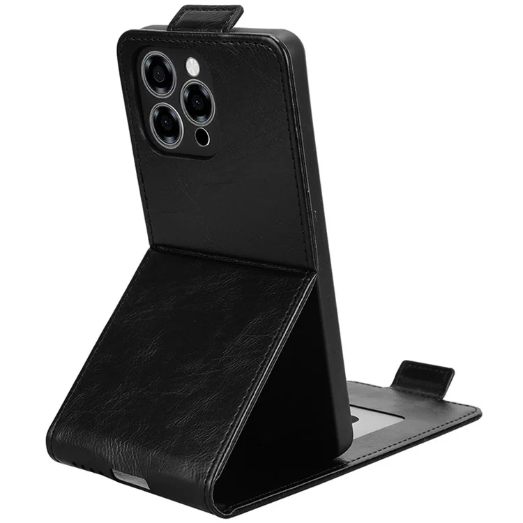 For Doogee Note 58 Pro  /  Note 58 Stand Case Magnetic Clasp Vertical Flip Leather Phone Cover with Card Holder - Black