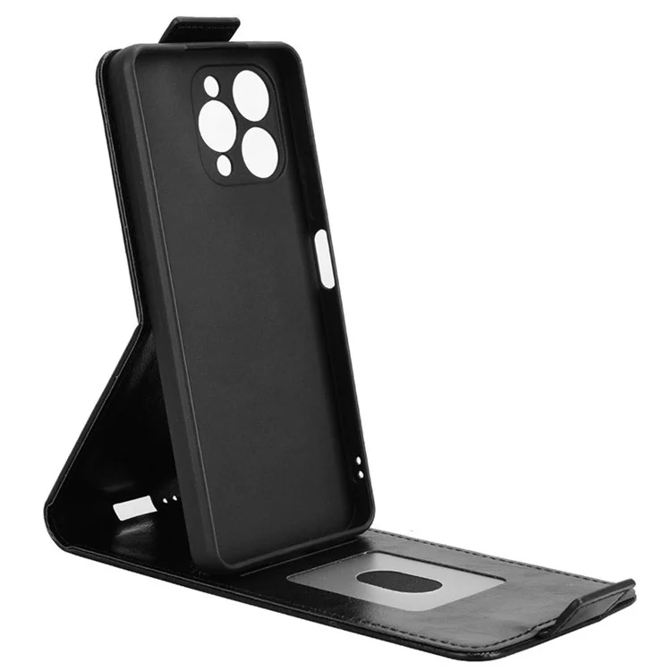 For Doogee Note 58 Pro  /  Note 58 Stand Case Magnetic Clasp Vertical Flip Leather Phone Cover with Card Holder - Black