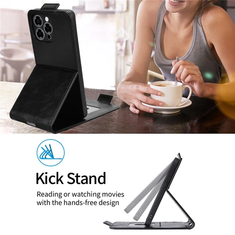 For Doogee Note 58 Pro  /  Note 58 Stand Case Magnetic Clasp Vertical Flip Leather Phone Cover with Card Holder - Black