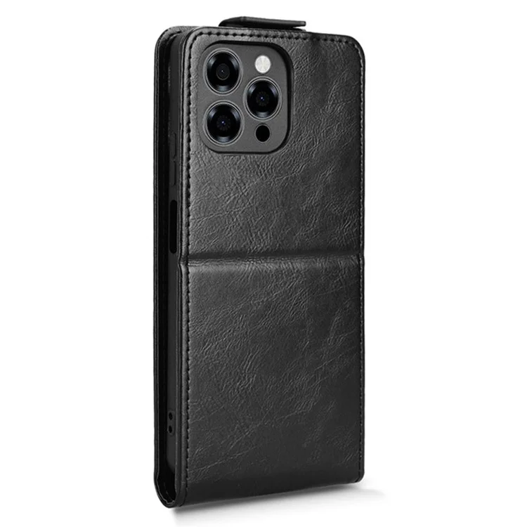 For Doogee Note 58 Pro  /  Note 58 Stand Case Magnetic Clasp Vertical Flip Leather Phone Cover with Card Holder - Black