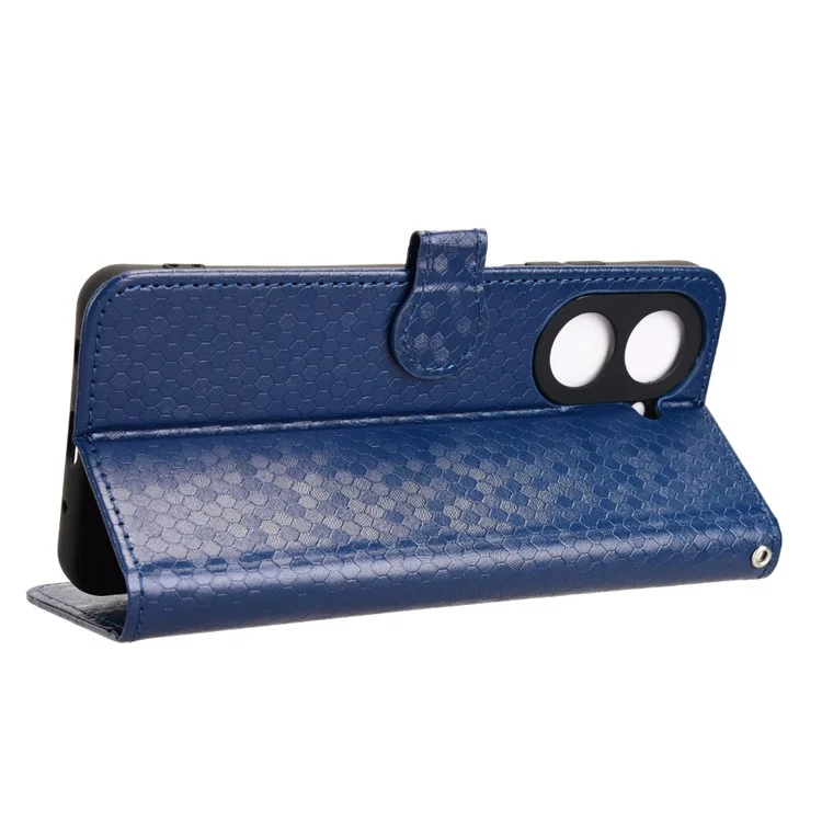 Funda tipo cartera para Xiaomi Redmi A5 4G (171,7 mm) / Poco C71 4G con estampado de puntos, de cuero PU - Azul oscuro
