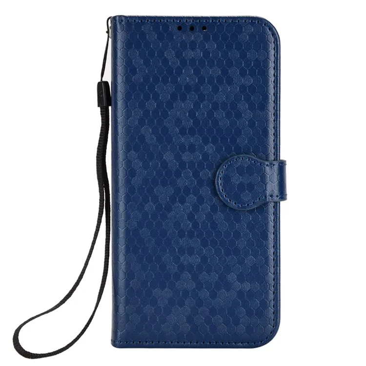 Funda tipo cartera para Xiaomi Redmi A5 4G (171,7 mm) / Poco C71 4G con estampado de puntos, de cuero PU - Azul oscuro