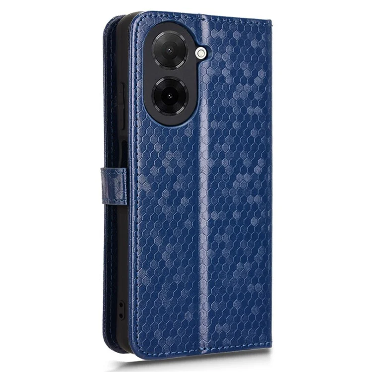 Funda tipo cartera para Xiaomi Redmi A5 4G (171,7 mm) / Poco C71 4G con estampado de puntos, de cuero PU - Azul oscuro
