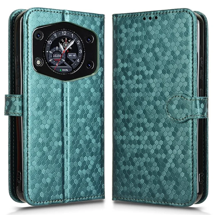 Para Cubot A30 Carteira Caso Padrão de Pontos Impressão em Couro PU Capa de Telefone - Verde