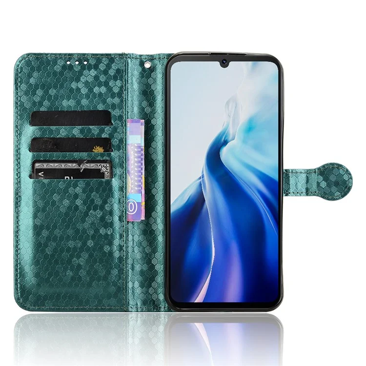 Para Cubot A30 Carteira Caso Padrão de Pontos Impressão em Couro PU Capa de Telefone - Verde