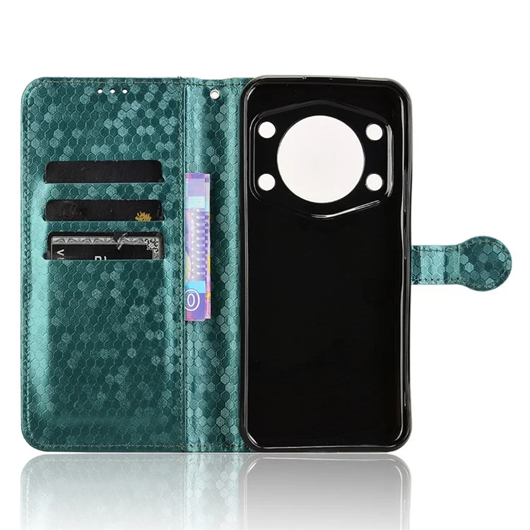 Para Cubot A30 Carteira Caso Padrão de Pontos Impressão em Couro PU Capa de Telefone - Verde
