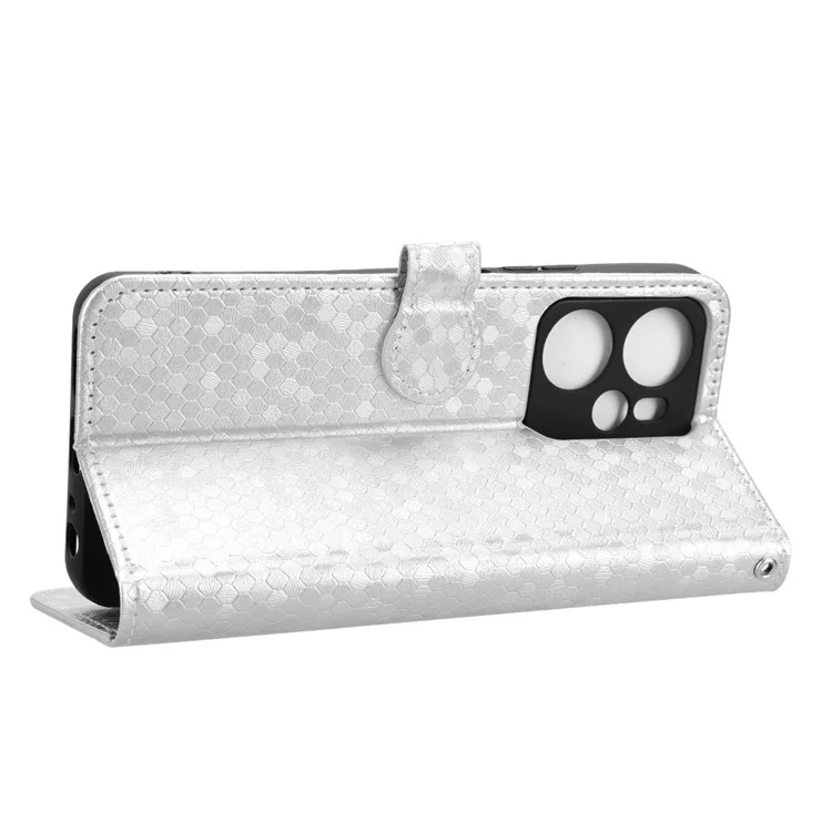 Für Blackview Oscal Tiger 13 Brieftasche Hülle Punktmuster Prägung PU-Leder Handyhülle - Silber