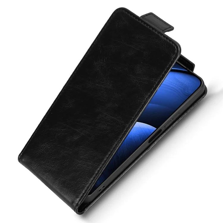 For Blackview Oscal Tiger 13 Stand Case Magnetic Clasp Vertical Flip Leather Phone Cover with Card Holder - Black