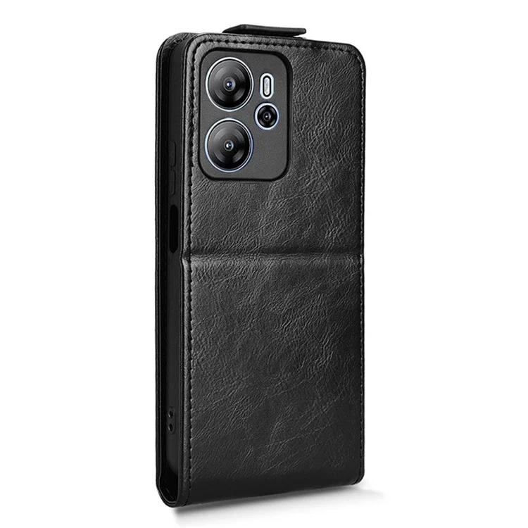 For Blackview Oscal Tiger 13 Stand Case Magnetic Clasp Vertical Flip Leather Phone Cover with Card Holder - Black