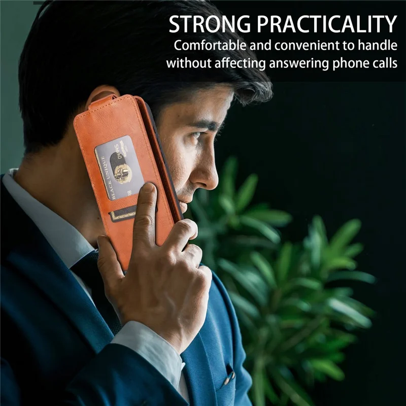 For Motorola Edge 60 5G / 60 Fusion 5G Stand Case Magnetic Clasp Vertical Flip Leather Phone Cover with Card Holder - Orange