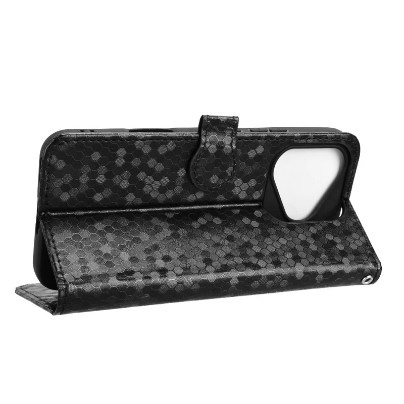 For Honor 400 Lite 5G Wallet Case Dot Pattern Imprint PU Leather Phone Cover - Black