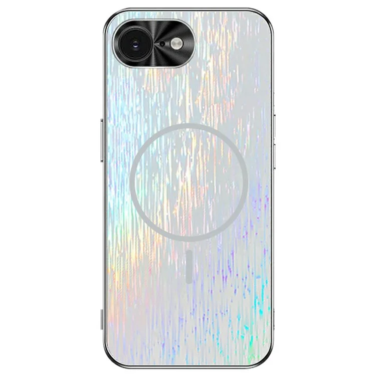 Für iPhone 16e Magnetische Hülle Blendend Stoßfest Ultradünn PC Handyhülle - Weiß