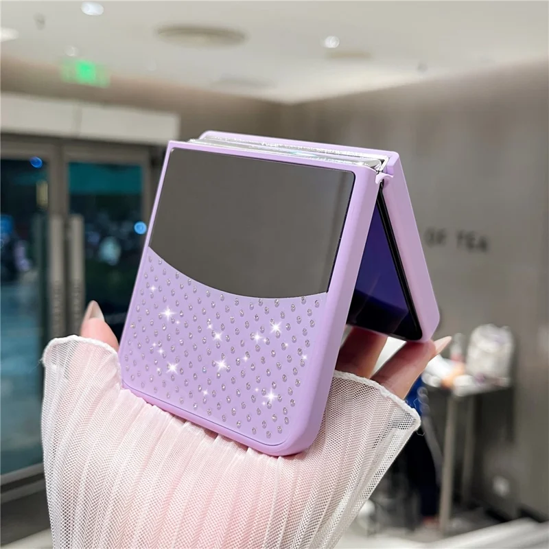 For Samsung Galaxy Z Flip7 FE 5G / Z Flip6 5G Case Mirror Surface TPU + PC Shockproof Phone with Metal Lens Frame - Purple