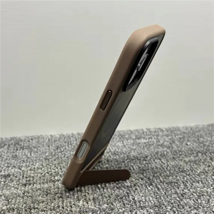 Cover posteriore per iPhone 16 Plus con custodia magnetica e supporto, antiurto in PC + TPU - Grigio