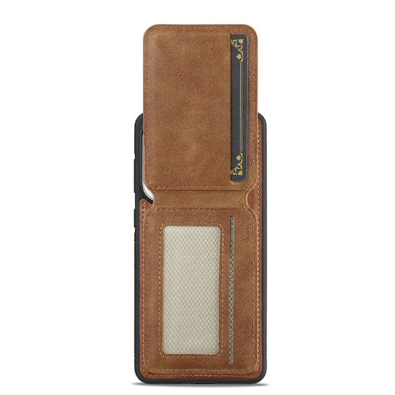 LC.IMEEKE L3 For Samsung Galaxy S25 Edge Magnetic Case Detachable Card Holder Leather TPU Mobile Cover - Brown
