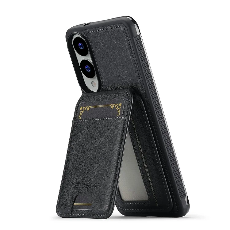 LC.IMEEKE L3 Pour Samsung Galaxy S25 Edge Étui Magnétique Amovible Porte-Cartes en Cuir et TPU - Noir