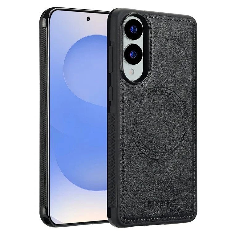 LC.IMEEKE Funda Magnética para Samsung Galaxy S25 Edge Compatible con MagSafe - Cuero + Funda Trasera TPU - Negro