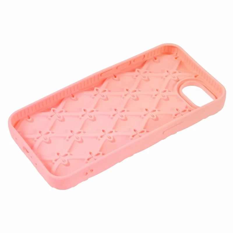 For iPhone 17e / 16e Case Rhinestone Decor Rubberized TPU Phone Cover - Pink + Rose