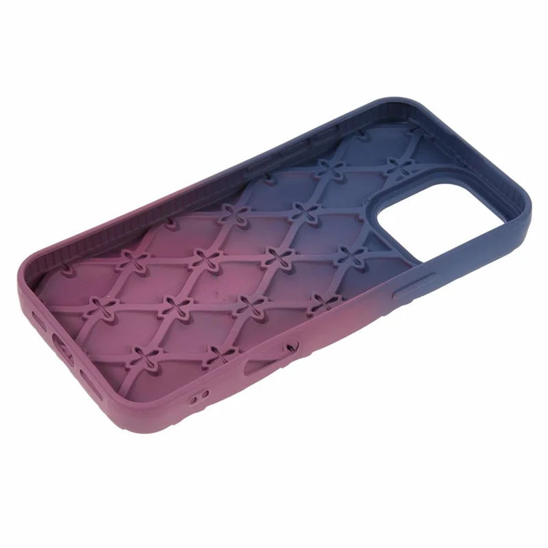 For iPhone 16 Pro Max Case Rhinestone Decor Rubberized TPU Phone Cover - Sapphire + Wine Red