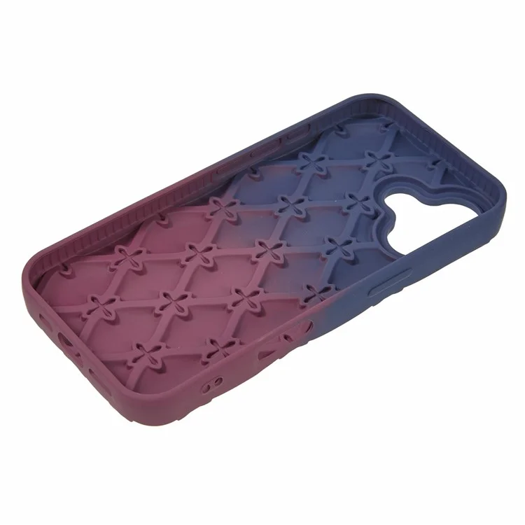 For iPhone 16 Case Rhinestone Decor Rubberized TPU Phone Cover - Sapphire + Wine Red