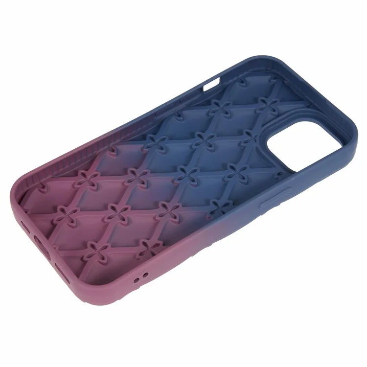 Funda para iPhone 13 con Decoración de Strass, Cubierta de Teléfono de TPU con Acabado Goma - Azul Zafiro + Burdeos