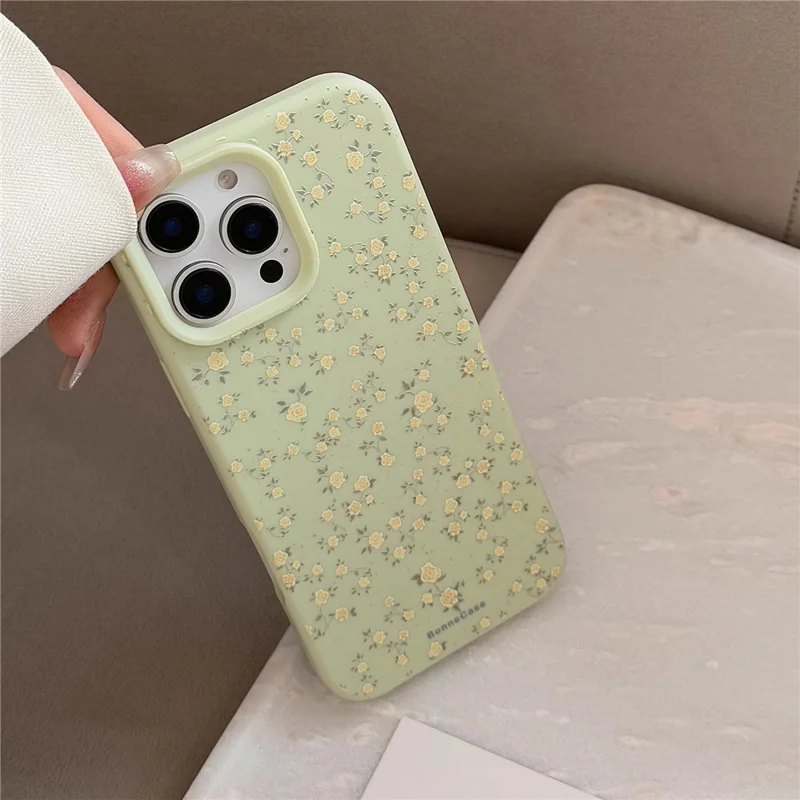 For iPhone 15 Pro Case Floral Pattern Aesthetic TPU Phone Cover