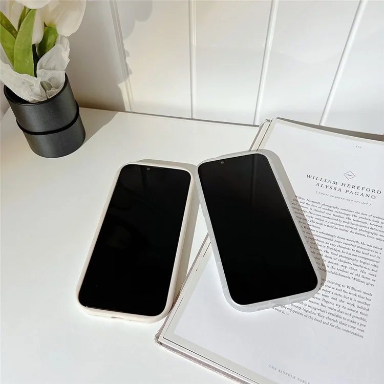 For iPhone 14 Pro TPU Case with Shell Pattern Shockproof Phone Back Cover - Transparent White