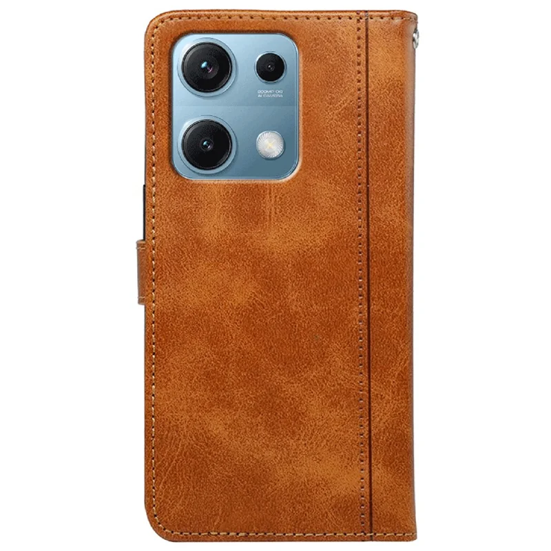 For Xiaomi Redmi Note 14S 4G Case Calf Texture Leather Stand Book Style Phone Cover - Yellow