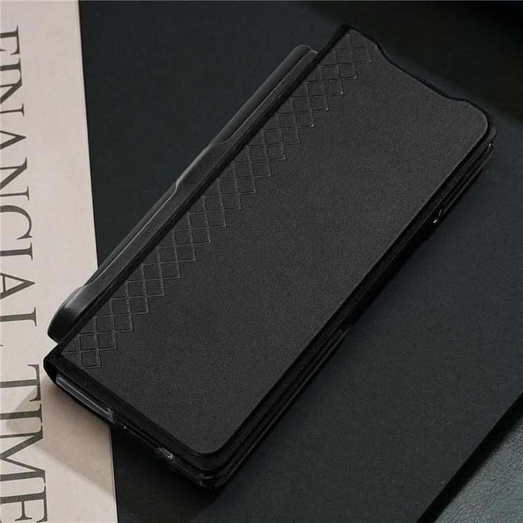 Чехол DUX DUCIS Bril Series для Samsung Galaxy Z Fold7 5G с кожаным держателем и держателем для ручки - черный