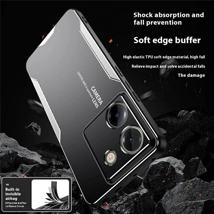 Cover per Xiaomi Poco M7 Pro 5G in Lega di Alluminio TPU PC - Oro