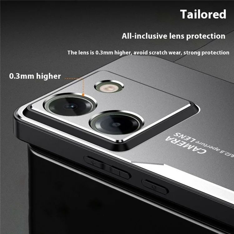 Cover per Xiaomi Poco M7 Pro 5G in Lega di Alluminio TPU PC - Oro