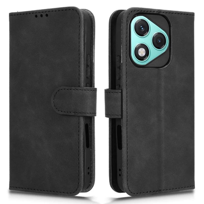 For Honor 400 Lite 5G Leather Case Skin Feel Anti Drop Wallet Flip Phone Cover - Black