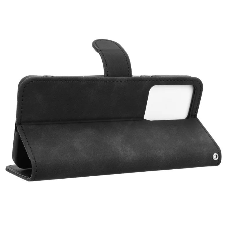 For Realme P3 5G Leather Case Skin Feel Anti Drop Wallet Flip Phone Cover - Black