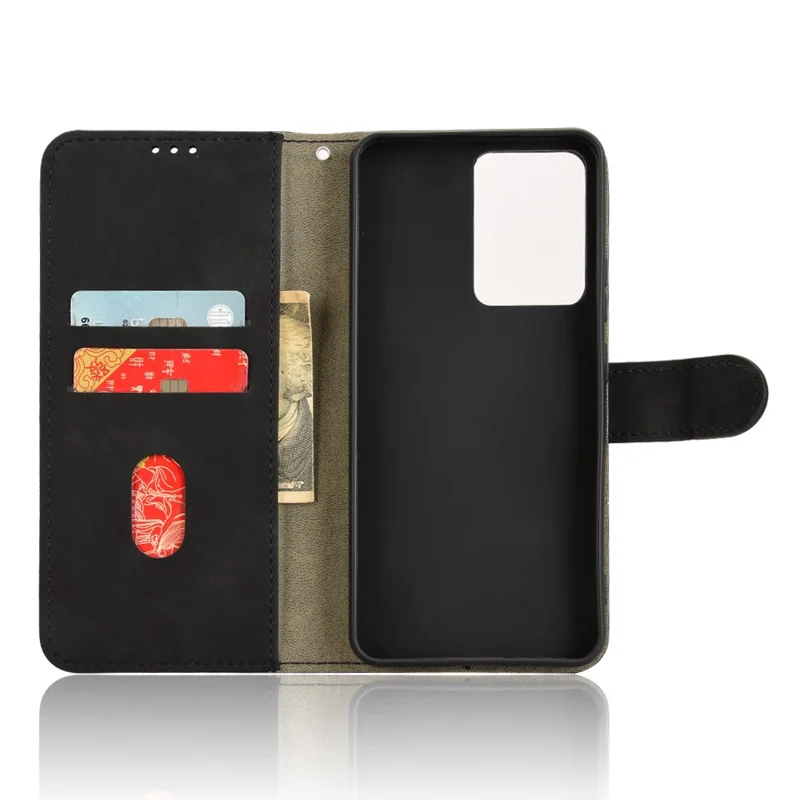 For Realme P3 5G Leather Case Skin Feel Anti Drop Wallet Flip Phone Cover - Black