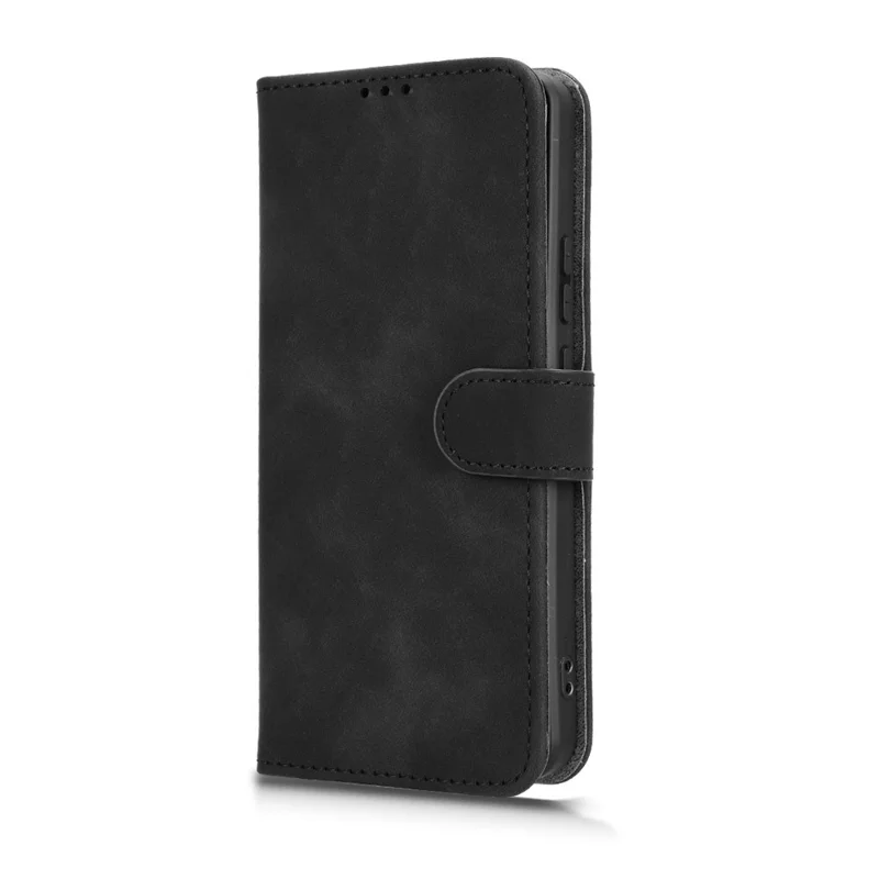 For Realme P3 5G Leather Case Skin Feel Anti Drop Wallet Flip Phone Cover - Black