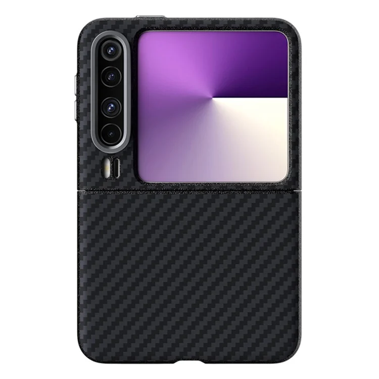 ABEEL per Huawei Pura X Cover in Fibra di Carbonio con Bottoni Metallici - Nero