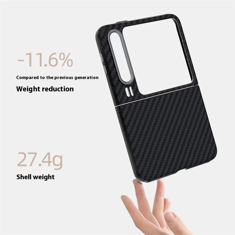 ABEEL per Huawei Pura X Cover in Fibra di Carbonio con Bottoni Metallici - Nero