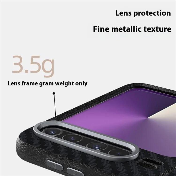 ABEEL per Huawei Pura X Cover in Fibra di Carbonio con Bottoni Metallici - Nero