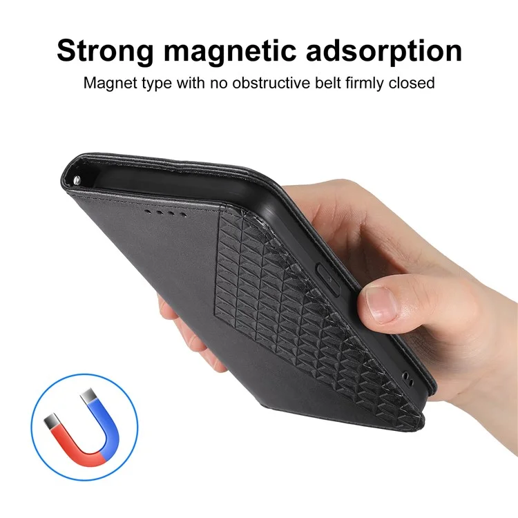 Funda para Xiaomi Redmi A5 4G (171,7 mm) / Poco C71 4G de Cuero con Textura de Piel de Ternera con Cartera - Negro