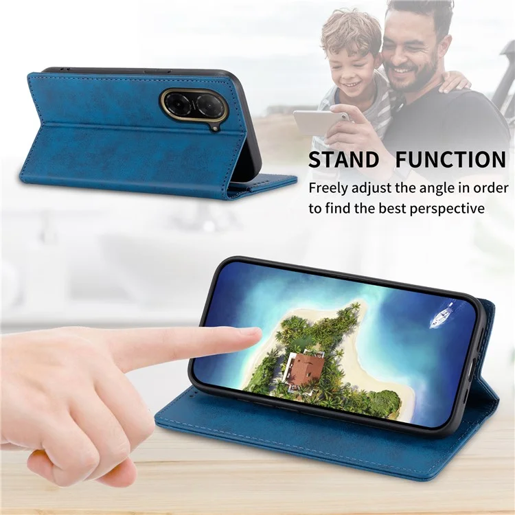 Para Xiaomi Redmi A5 4G (171,7mm) / Poco C71 4G Capa Carteira com Bloqueio RFID em Couro PU - Azul
