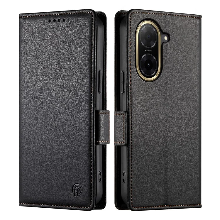 Funda Tipo Cartera de Cuero Sintético con Soporte para Xiaomi Redmi A5 4G (171,7 mm) / Poco C71 4G - Negro
