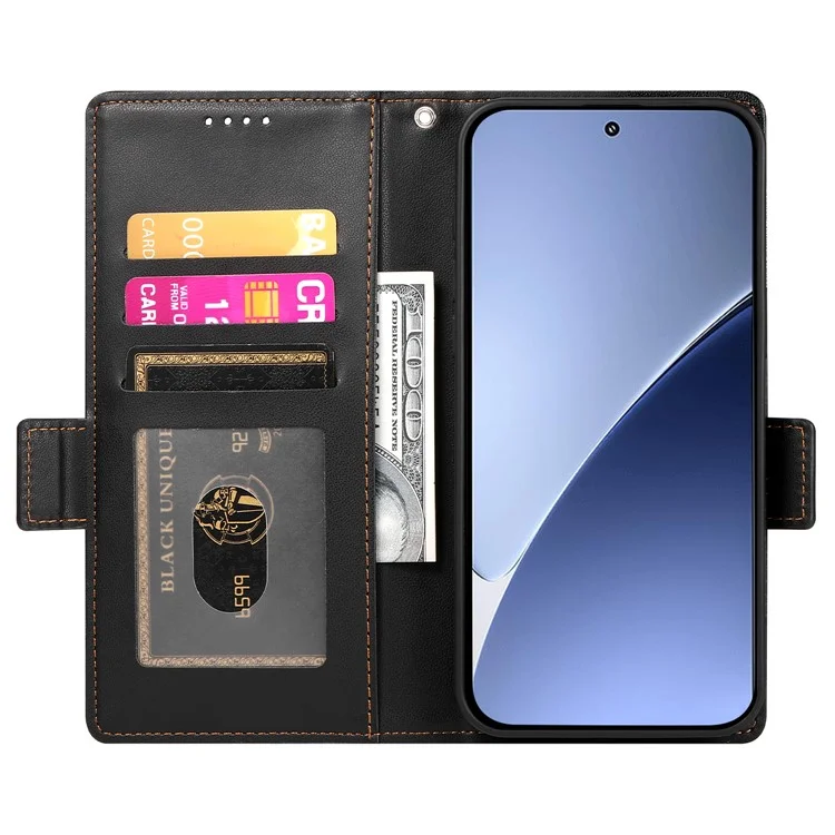 Funda Tipo Cartera de Cuero Sintético con Soporte para Xiaomi Redmi A5 4G (171,7 mm) / Poco C71 4G - Negro